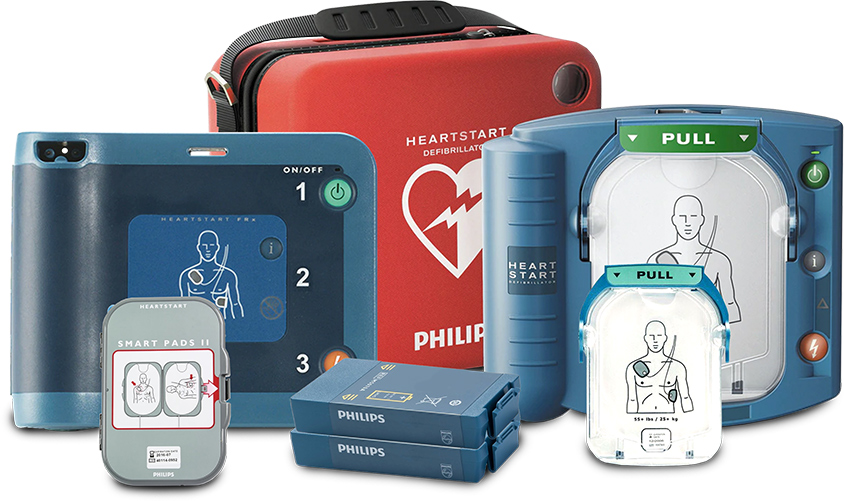 Dos equipos de desfibriladores de alta calidad con  su estuche marca Philips.